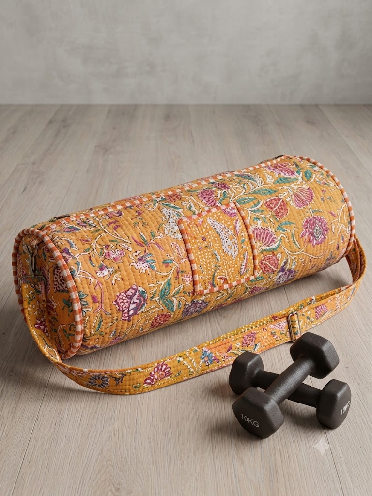 Rose & Rang hand block print yoga bag