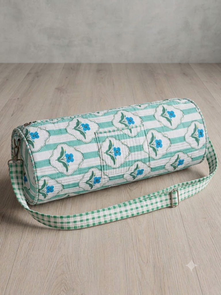 Mint medallion yoga bag